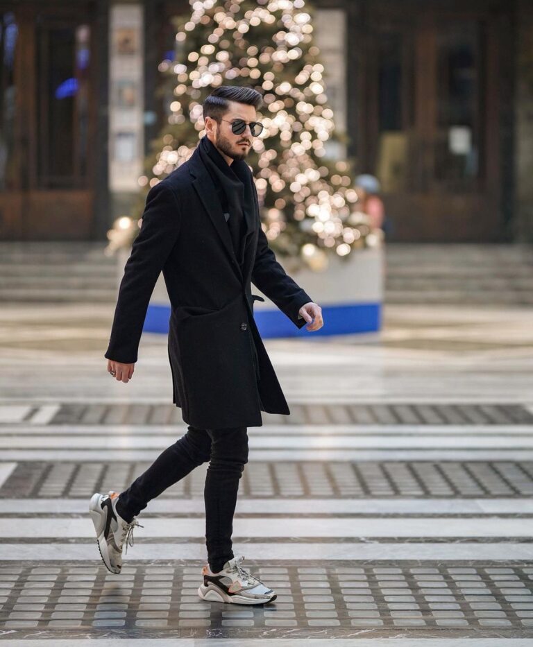 How To Wear A Black Overcoat Casually Black Overcoat Outfits For