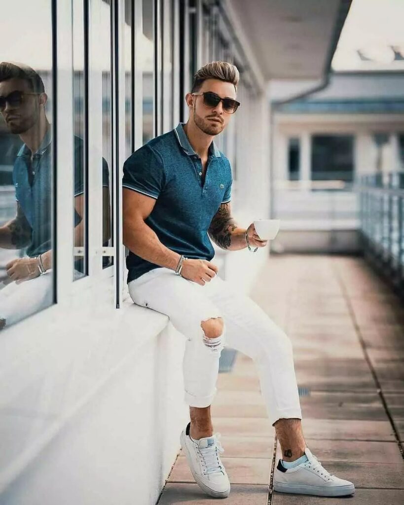 white jeans outfit ideas for men, 