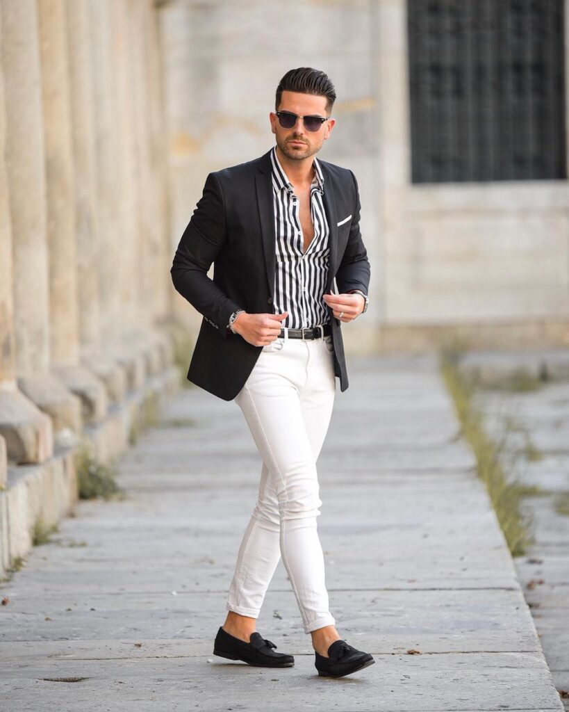 white jeans outfit ideas for men, 