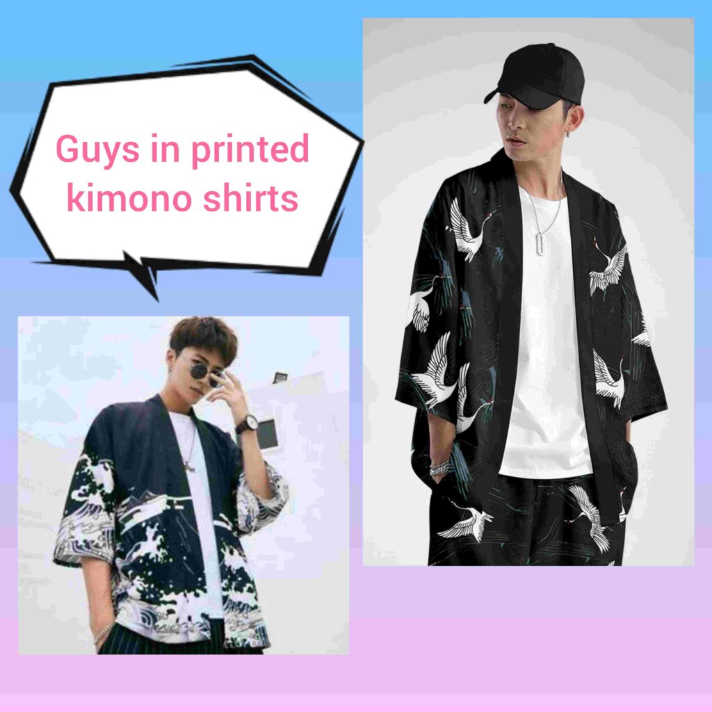 Exotic casual shirts, guy wearing a kimono shirt