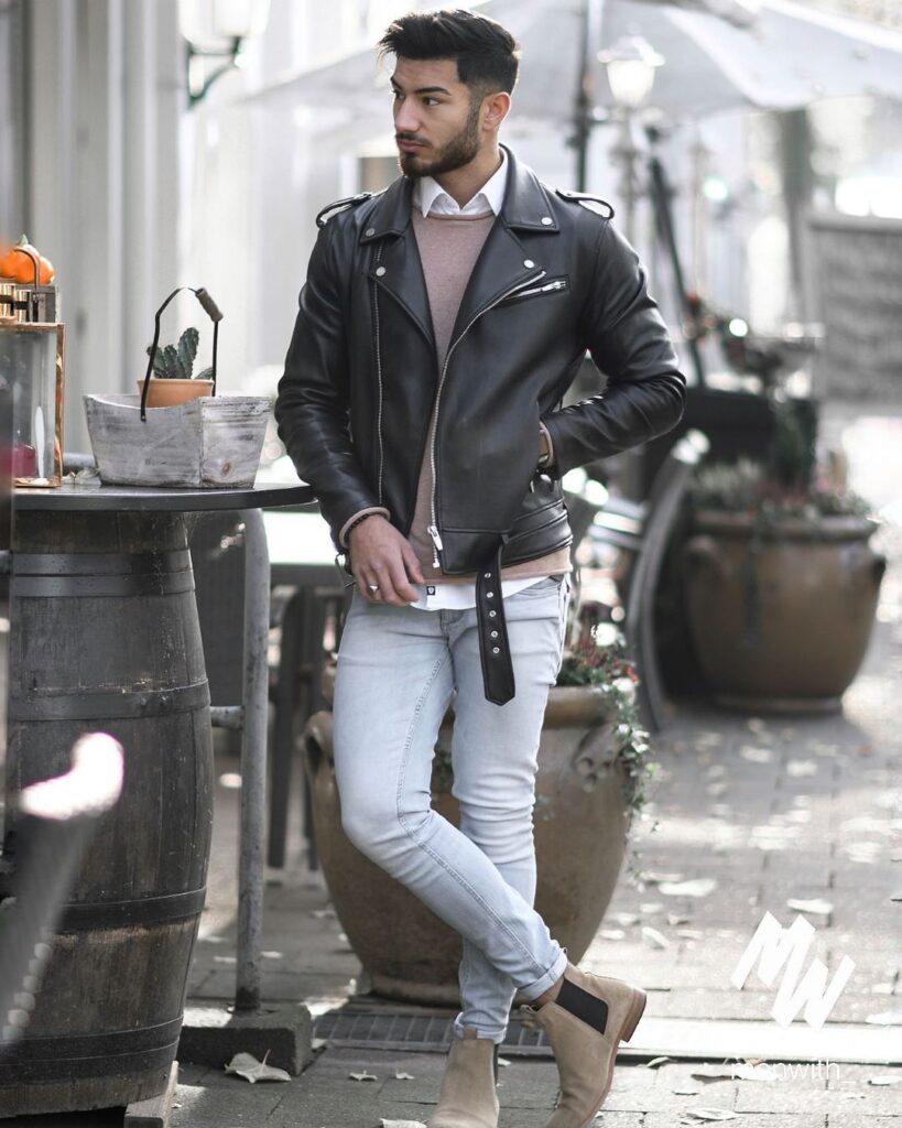 25 black leather biker jacket outfits that are not all black ...