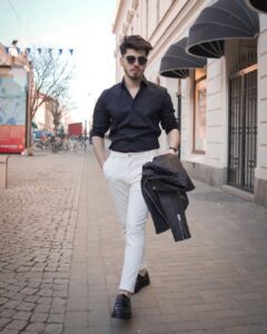 25 stylish white pants with black tops outfit ideas for men ...