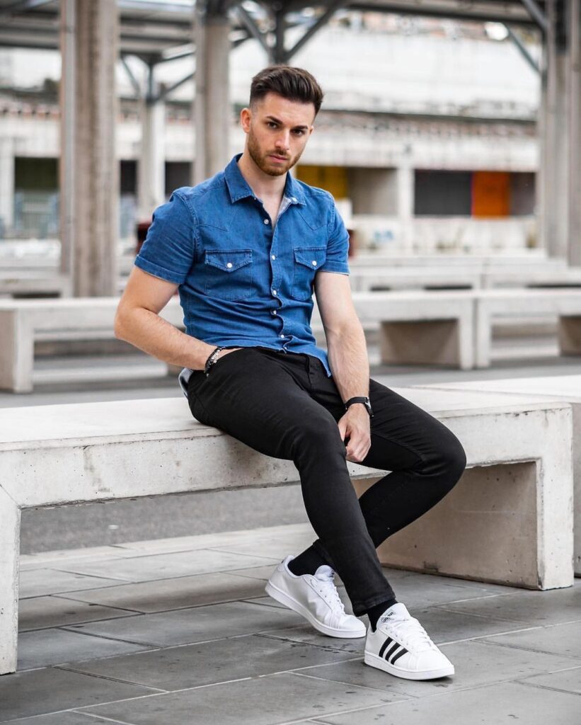 Denim shirt outfit ideas for men