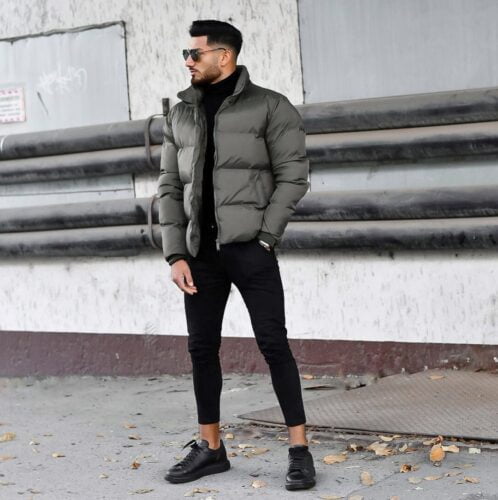 35 stylish and cozy puffer jacket outfits for guys - vogueymen.com