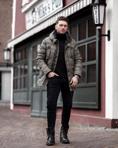 35 stylish and cozy puffer jacket outfits for guys - vogueymen.com