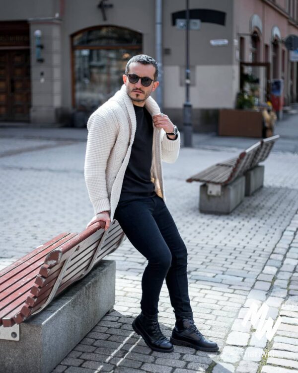 shawl collar cardigan outfit ideas for men