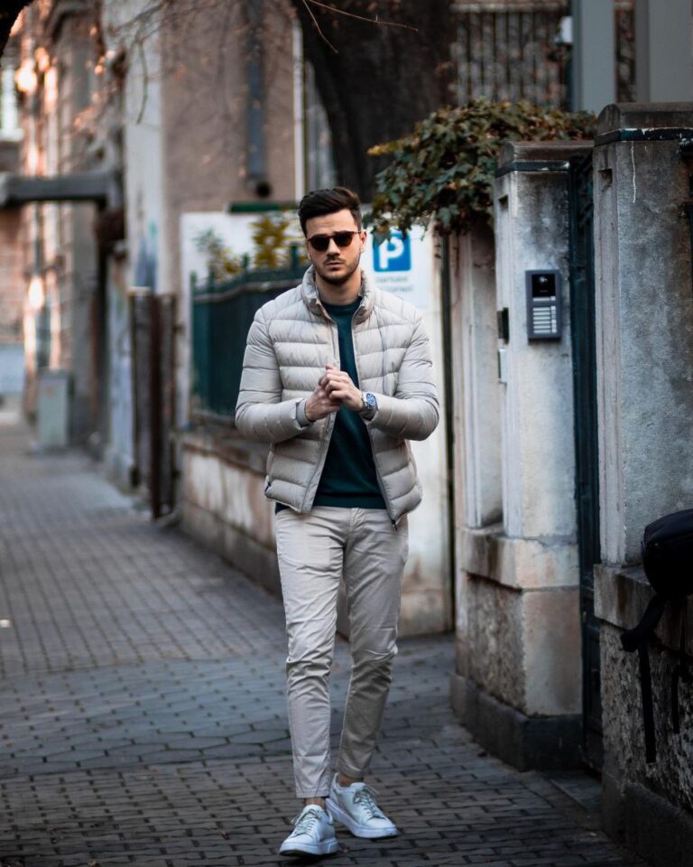 35 stylish and cozy puffer jacket outfits for guys - vogueymen.com