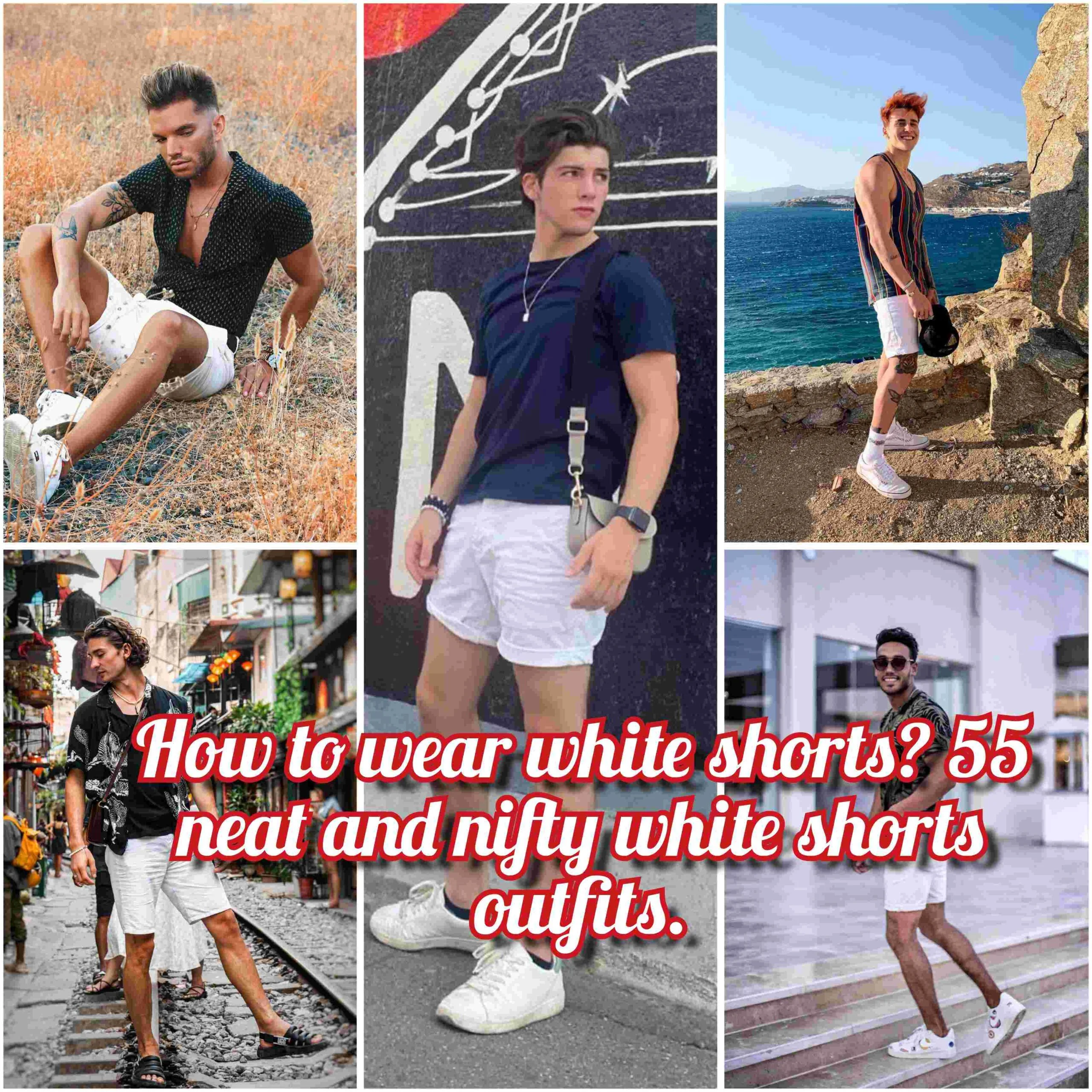 White shorts hot sale mens outfit