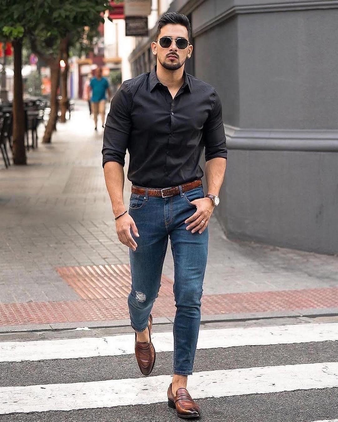 How to style a black shirt? 45 outfits with black shirts for guys ...