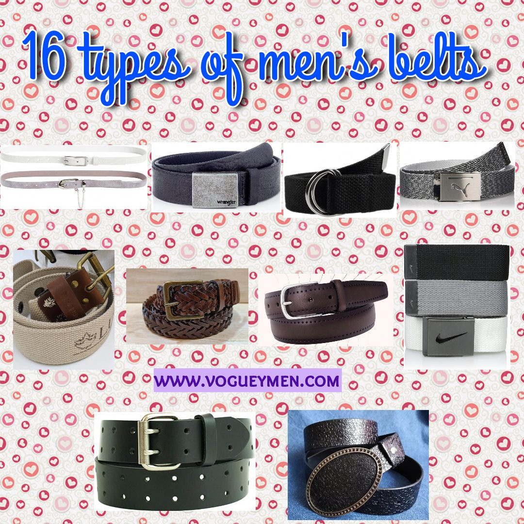 Types of men's belts.