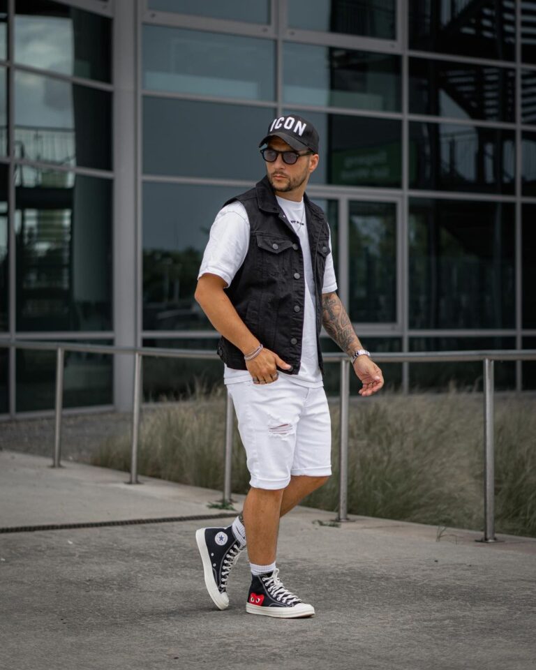 Hanging Dye Gradient Denim Vest Men