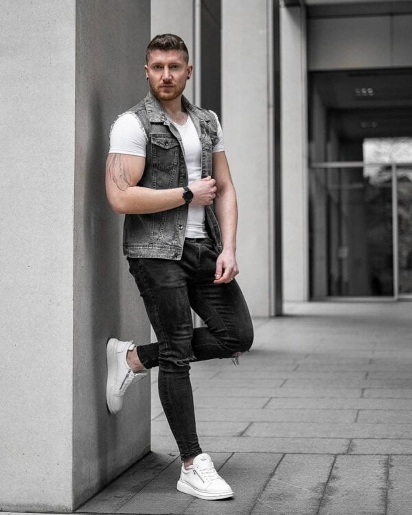 denim vest outfit ideas for men.