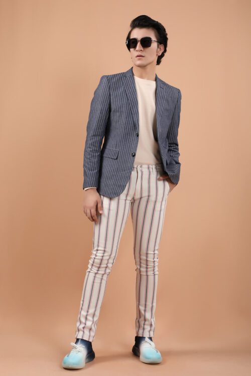 How to wear pinstripe pants with blazers?