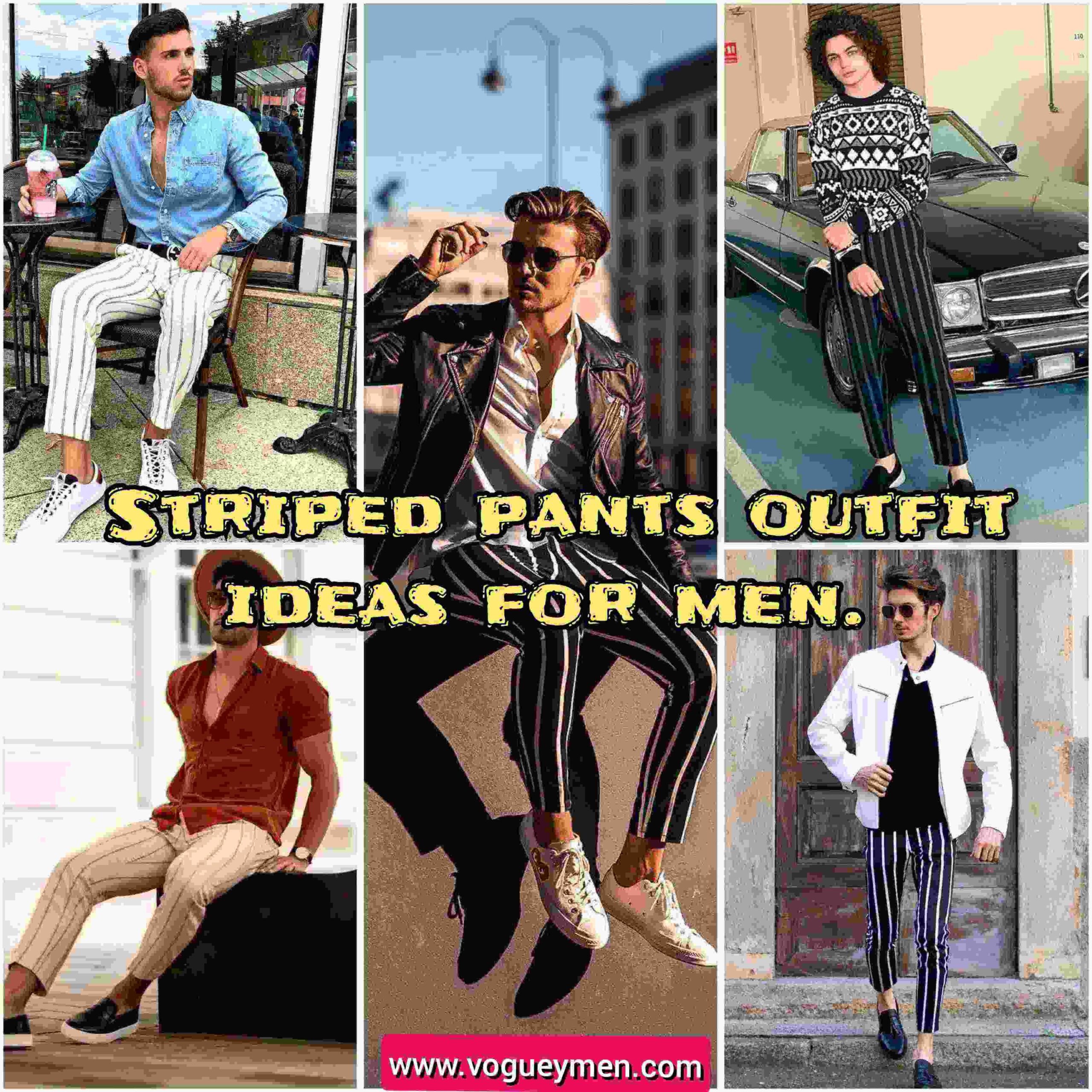 Pinstripe pants outfit ideas for men.