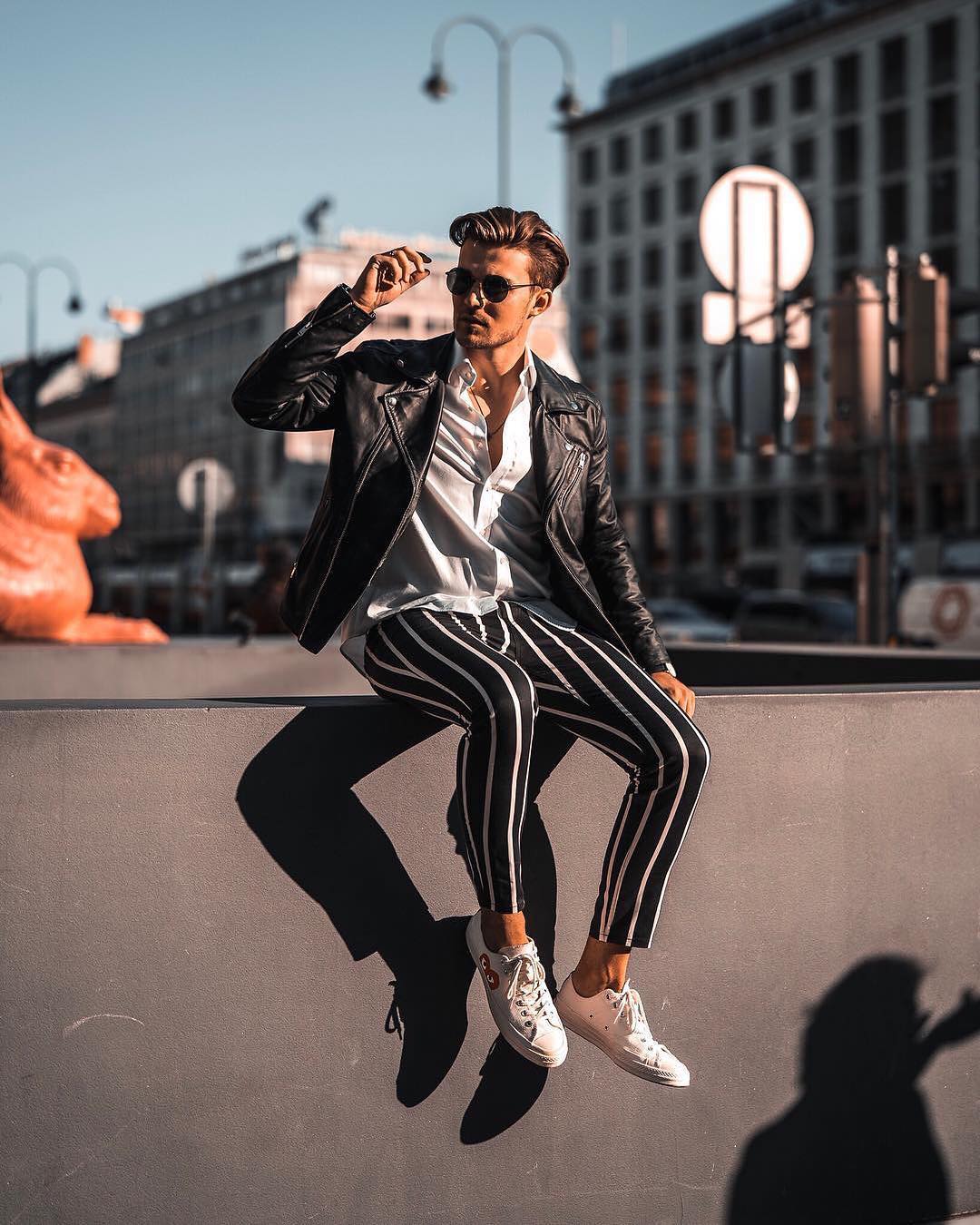 What to wear with striped pants? 40 pinstripe pants outfit ideas for