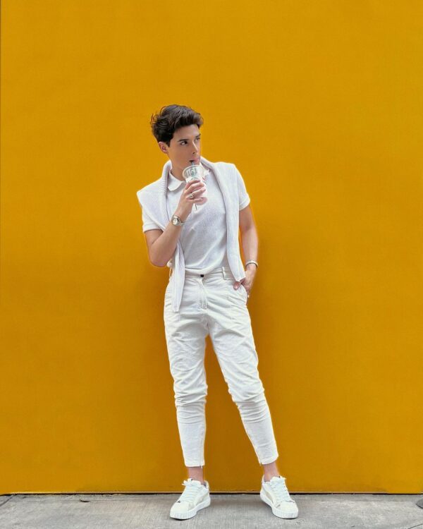 All-white outfits for men.