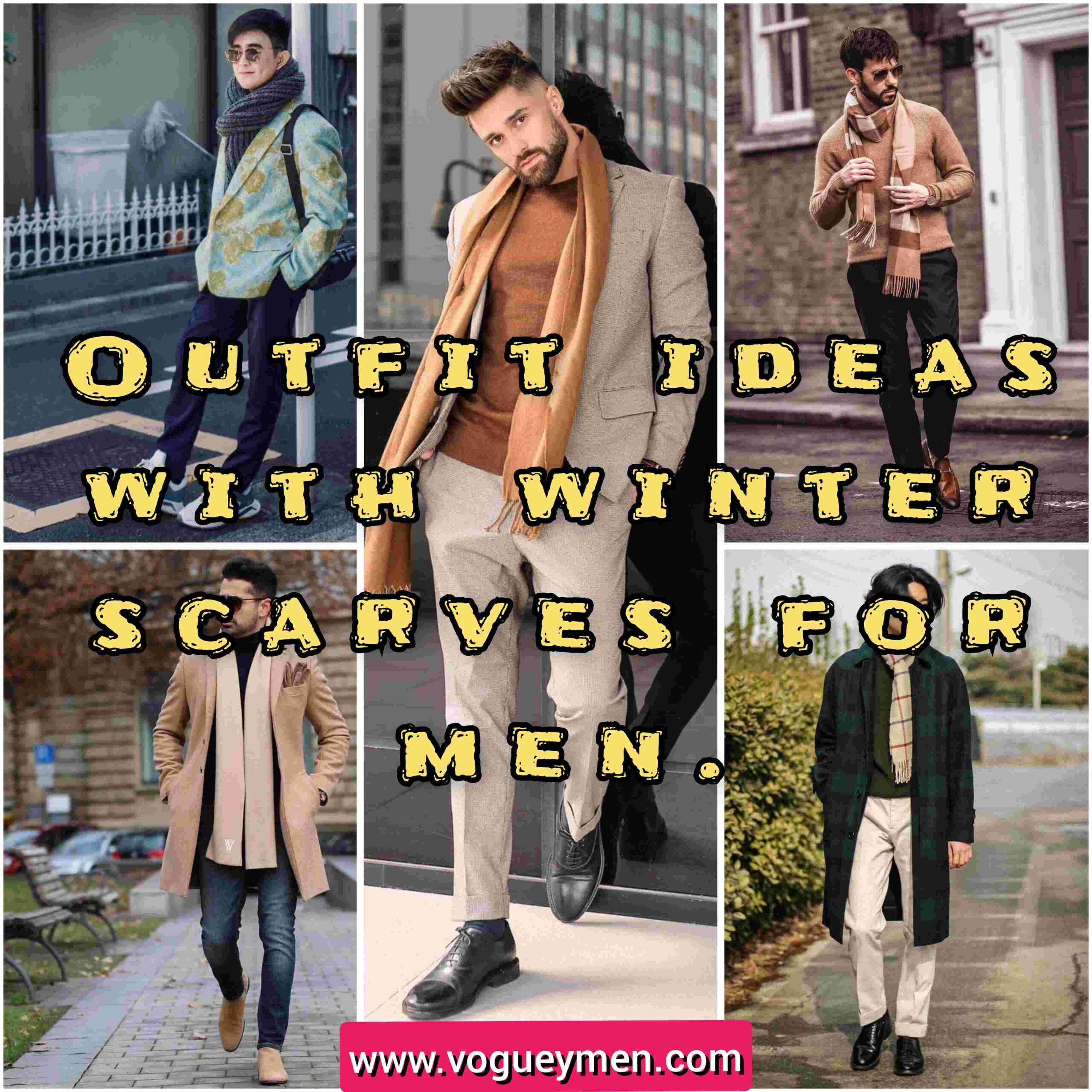 Outfits with winter scarves for men