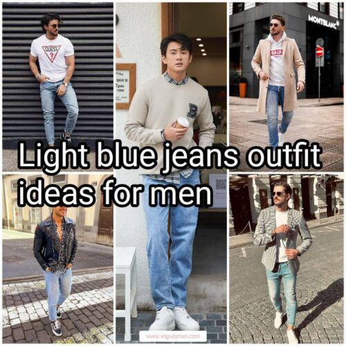30 light blue jeans outfits for men. — free download