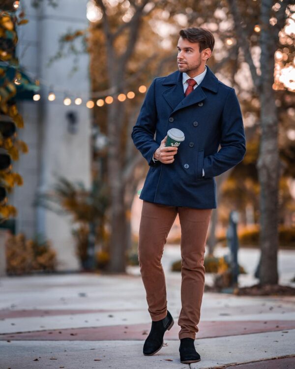 Smart peacoat outfits men's