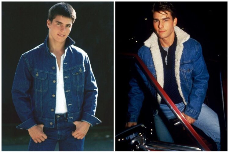 Tom Cruise rocking the denim-on-denim look in the 80s