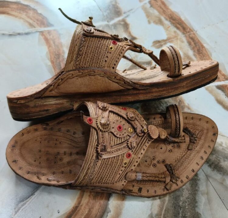 Indian traditional fashion accessories, Kolhapuri slippers.