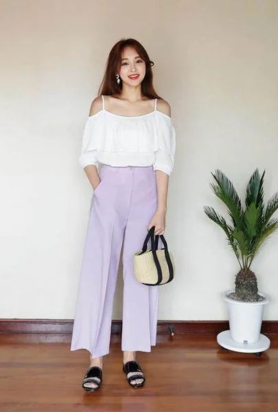 Silk palazzo pants—Quần Lụa Ống Rộng