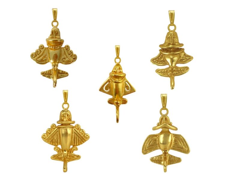 Quimbaya Gold Work Pendants
