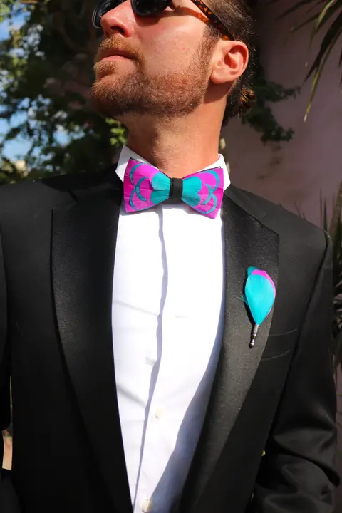Feather Bow Tie