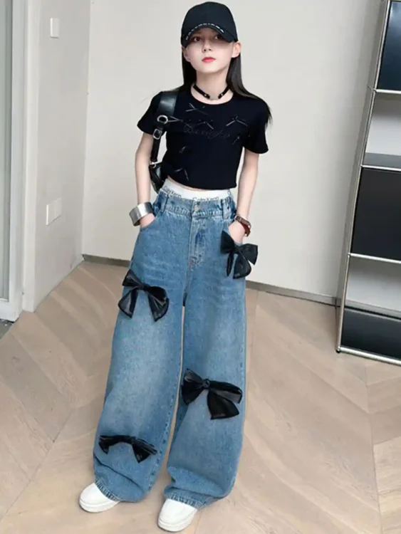 Ribbon as jeans or pants bows